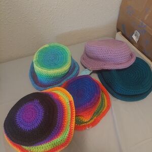 Colorful Crochet Bucket Hats